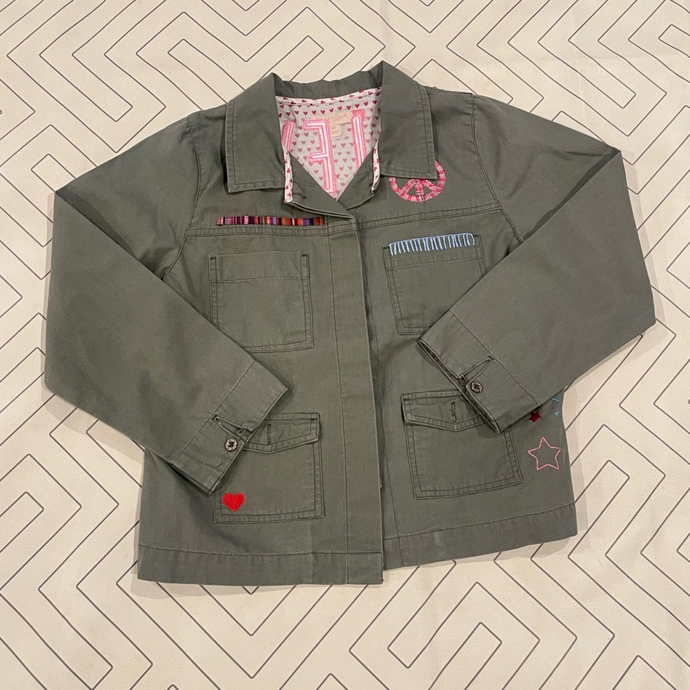 Pink Chicken Army Jacket Custom Embroidery